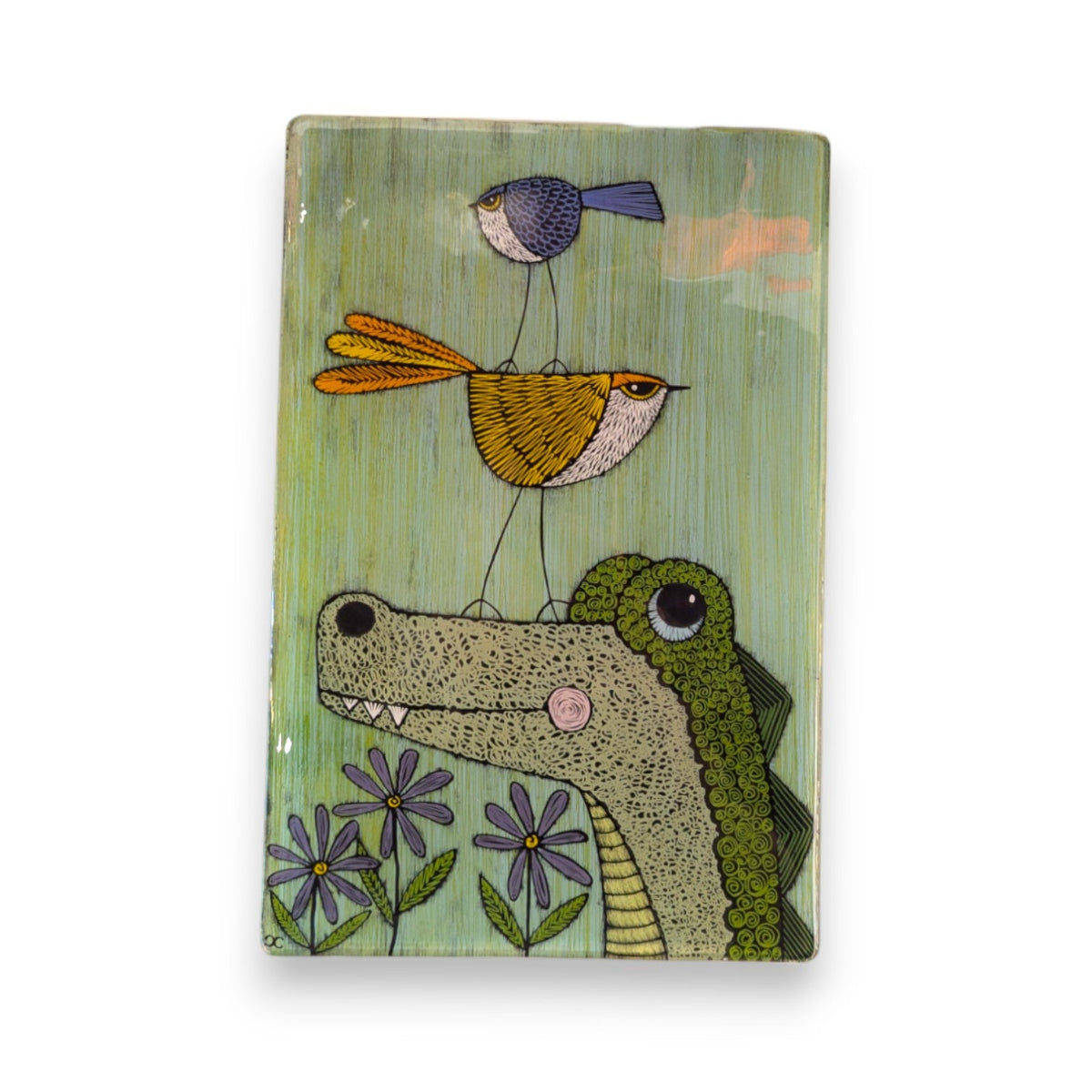 Silly Dog 8x12 Hand painted Tile