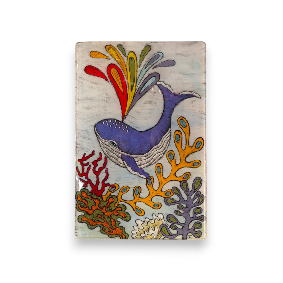 Silly Dog 8x12 Hand painted Tile