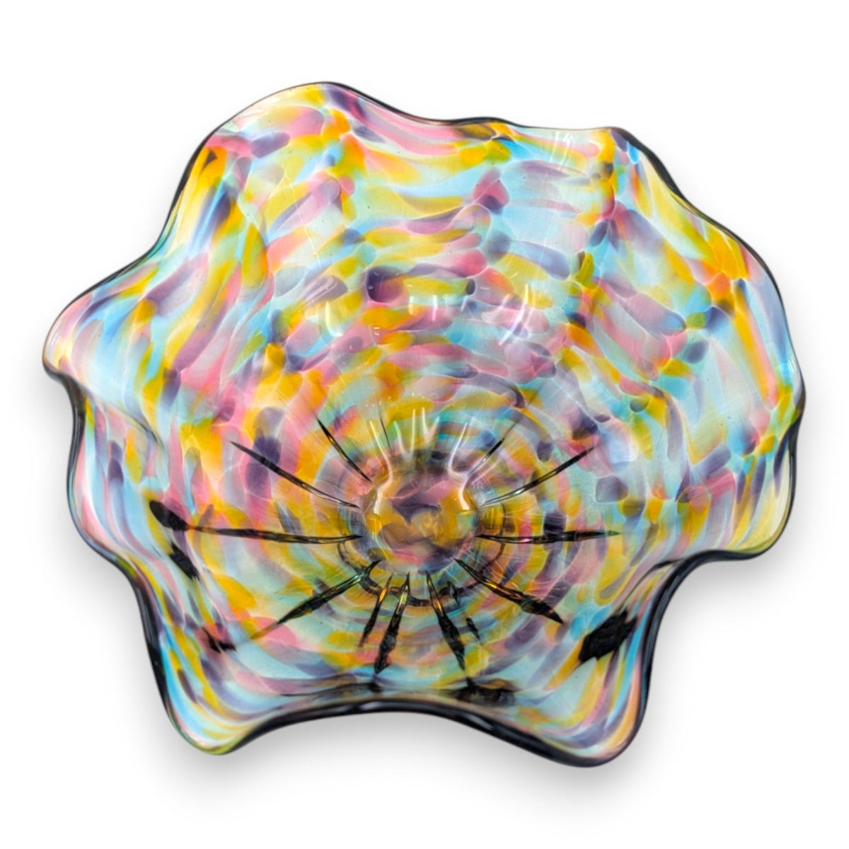 Small Multicolor Fluted Bowl