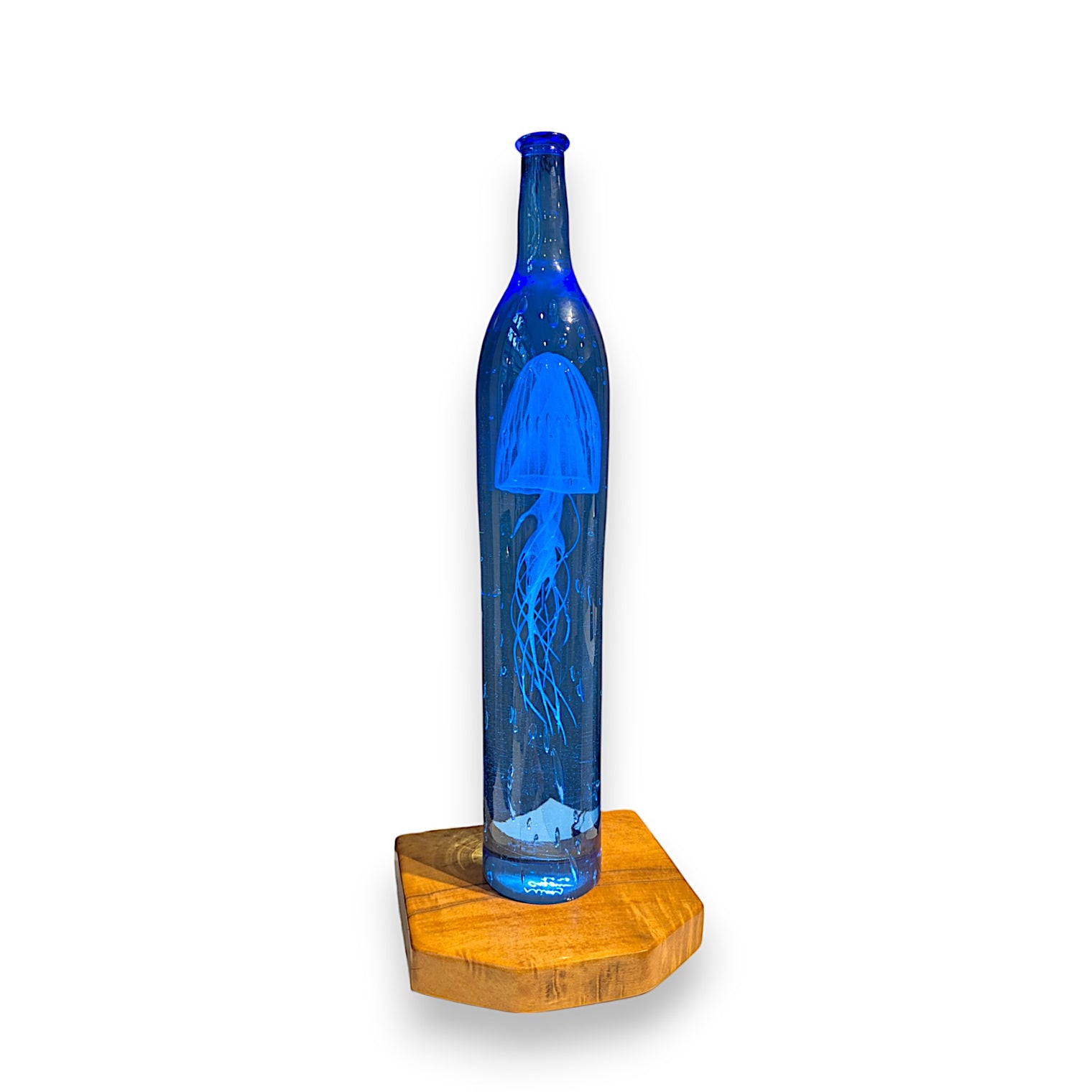 Blue Bottled Jellyfish Sculpture - Jumbo