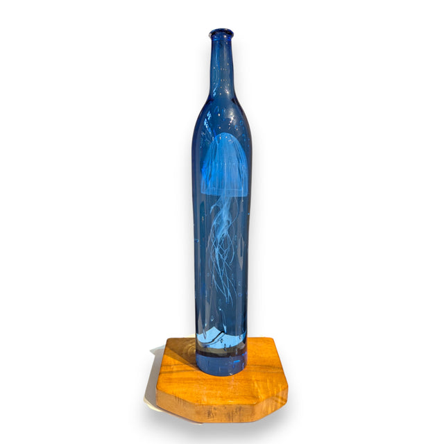 Blue Bottled Jellyfish Sculpture - Jumbo