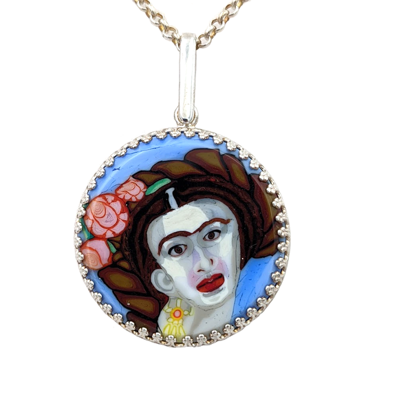 Frida Kahlo Pendant by Lunacy Glass