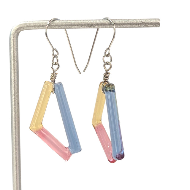 Tri-Color Triangle Arrow Earrings