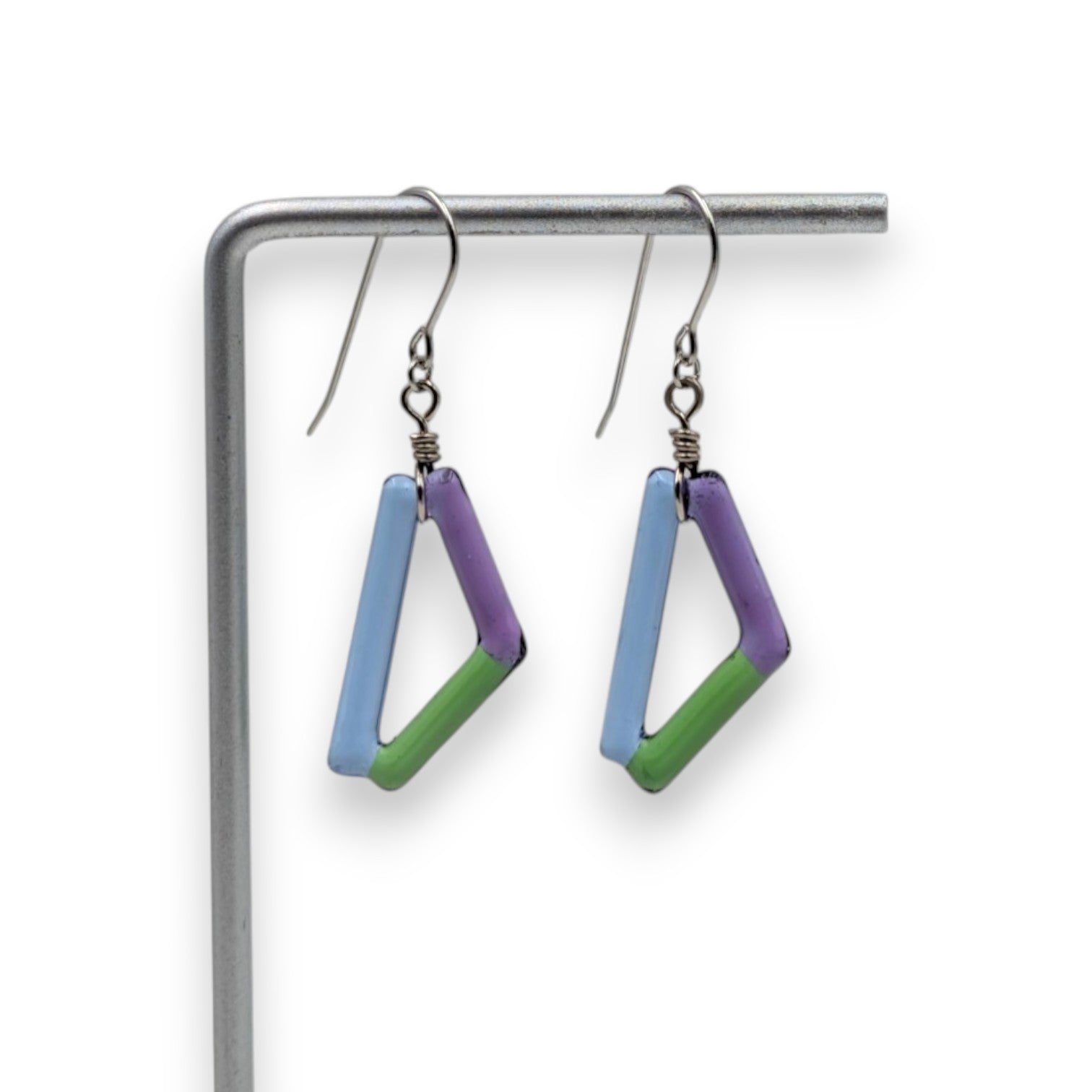 Tri-Color Triangle Arrow Earrings