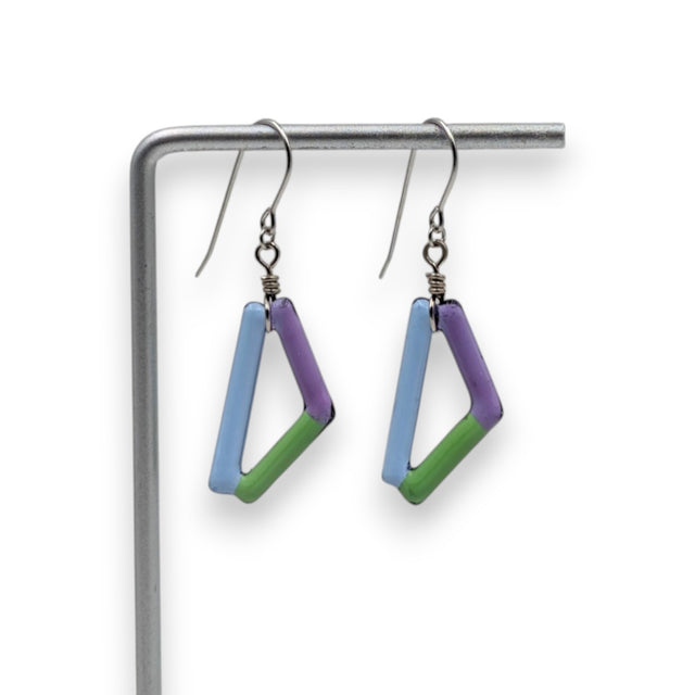 Tri-Color Triangle Arrow Earrings