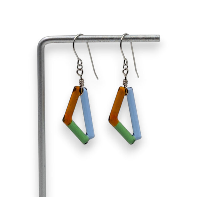 Tri-Color Triangle Arrow Earrings