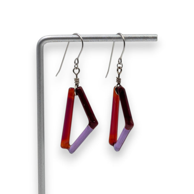 Tri-Color Triangle Arrow Earrings