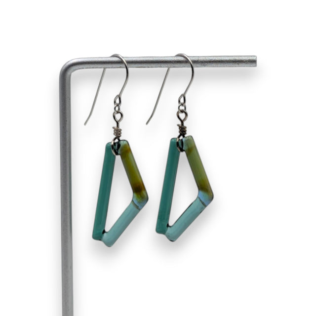 Tri-Color Triangle Arrow Earrings