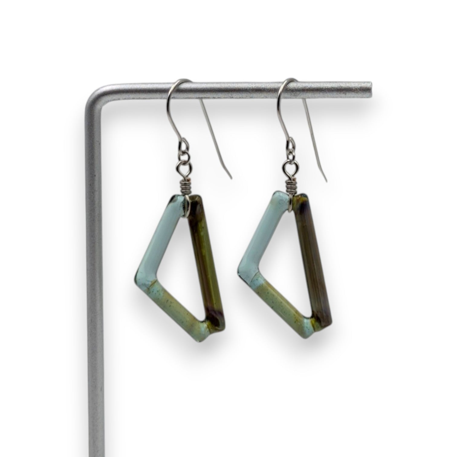 Tri-Color Triangle Arrow Earrings