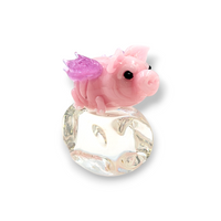 Flying Pig on Ice Sculpture
