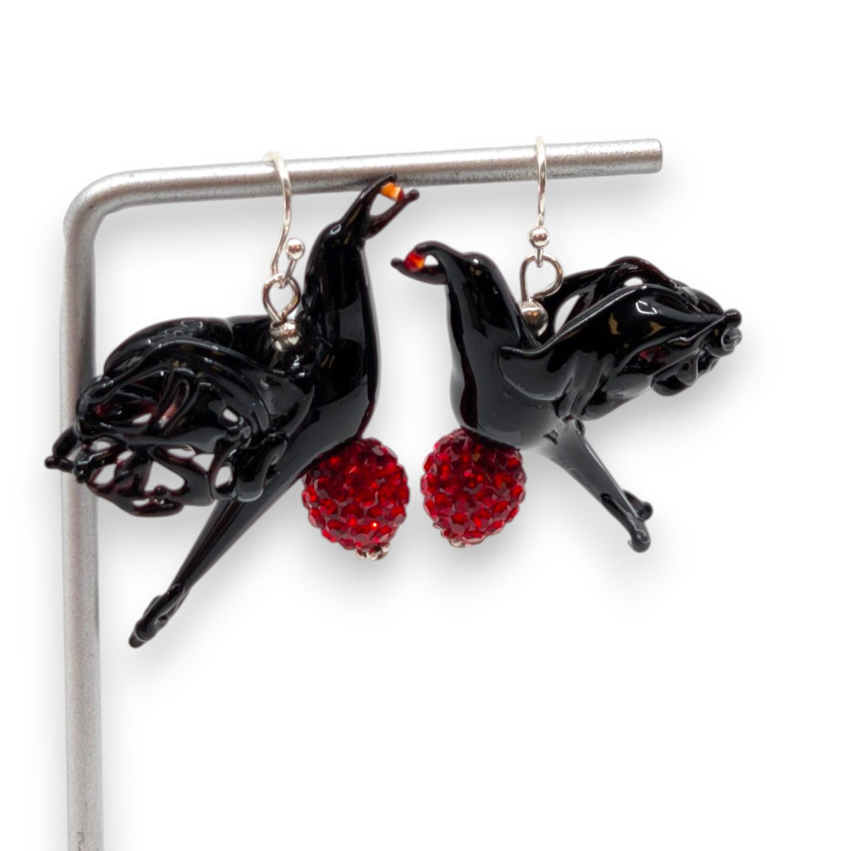 Ruby Crow Earrings