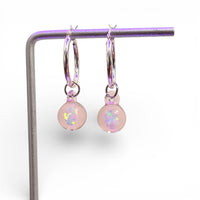 Opal & Sterling Hoop Earrings