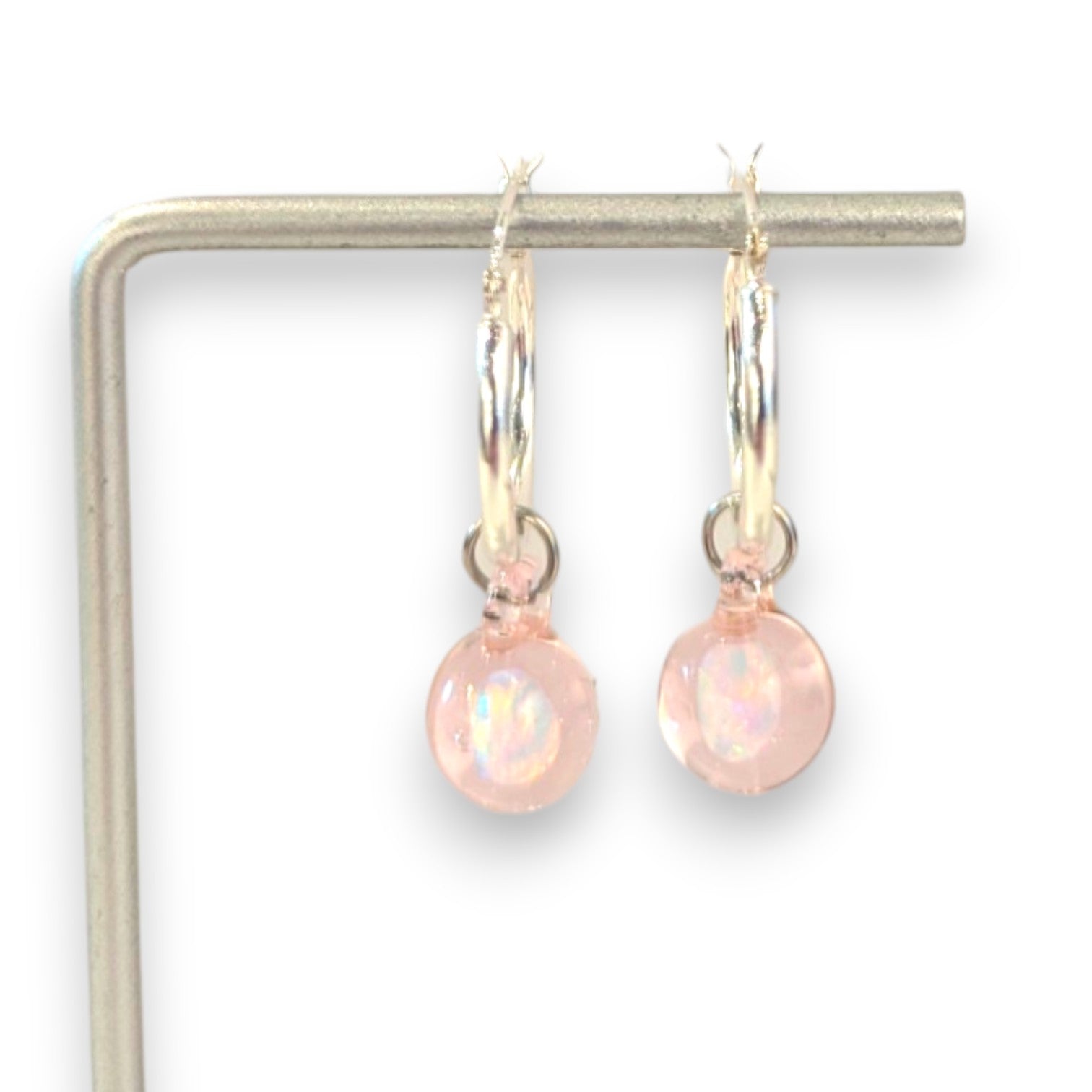 Opal & Sterling Hoop Earrings