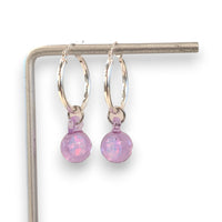 Opal & Sterling Hoop Earrings