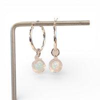 Opal & Sterling Hoop Earrings