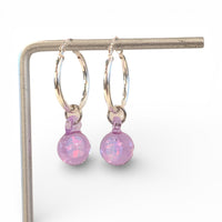 Opal & Sterling Hoop Earrings