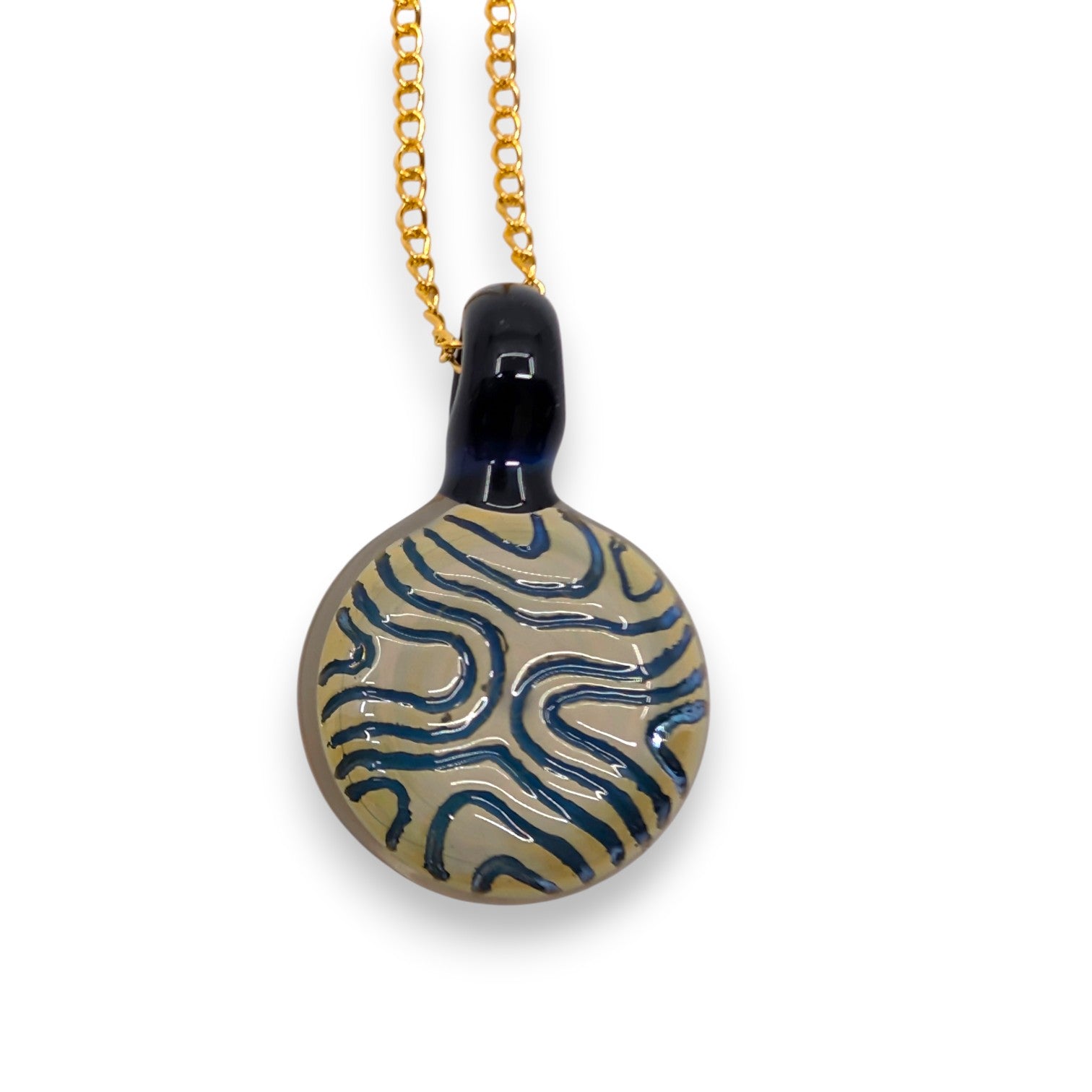 Trippy Striation Pendant with Chain