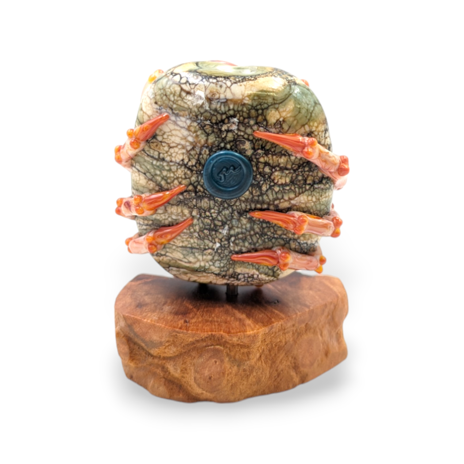 Streaky Coral Crab Bead