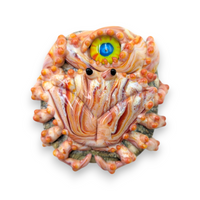 Streaky Coral Crab Bead