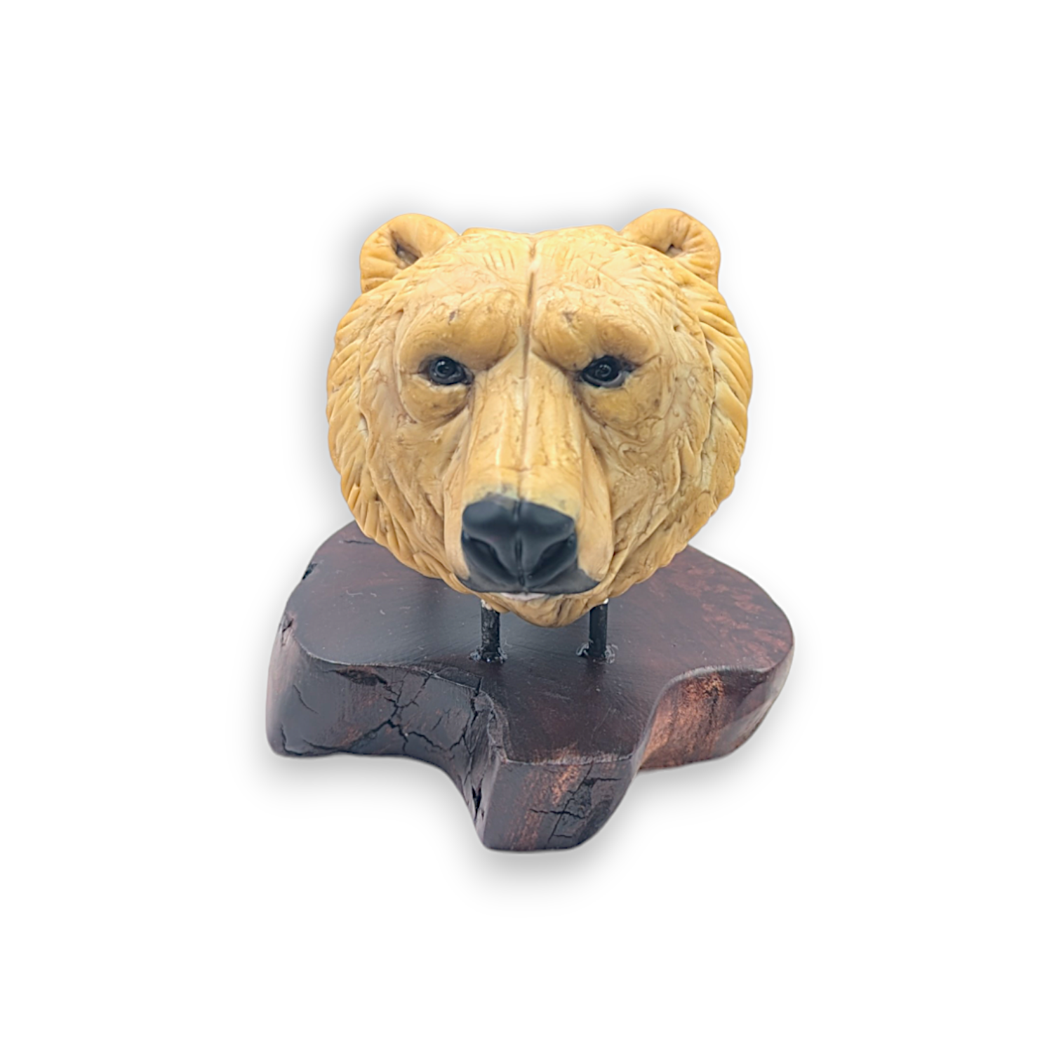 Summer Grizzly Head Sculpture