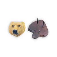 Summer Grizzly Head Sculpture