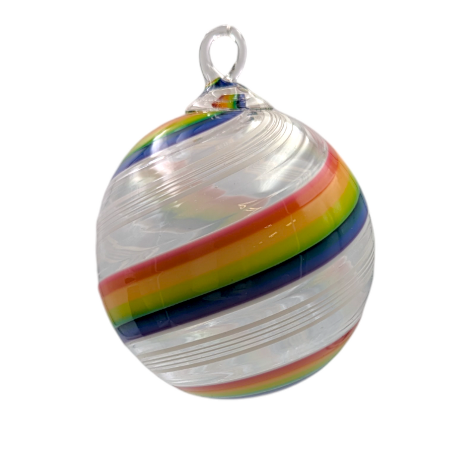 Rainbow Cane Spiral Ornament