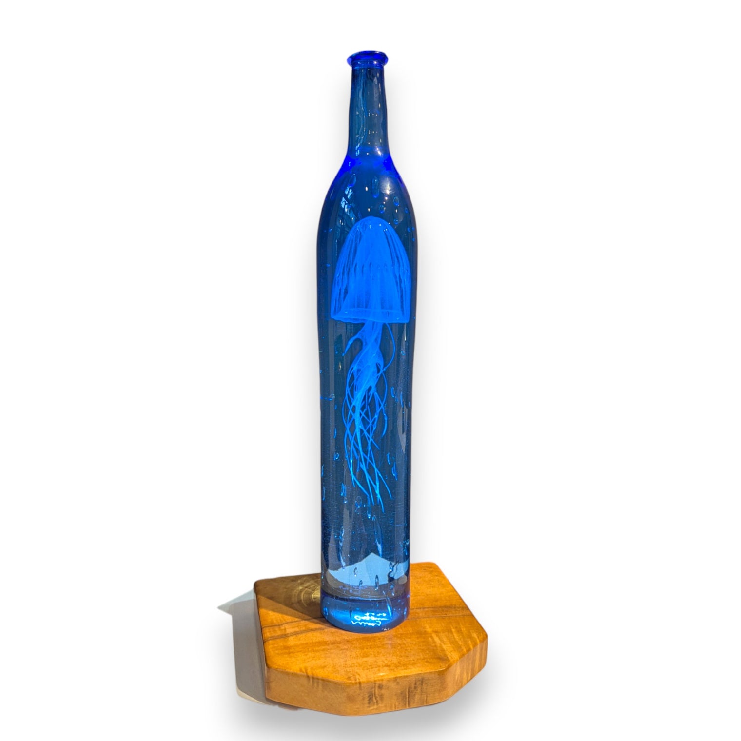 Blue Bottled Jellyfish Sculpture - Jumbo