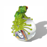 Frog on Rainbow Vortex Marble xlg