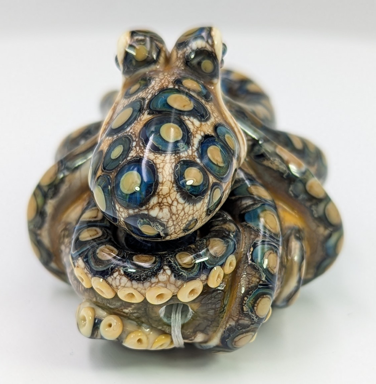 Blue Ring Octopus Sculpture