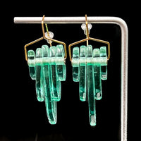 Kinetic Deco Tear Drop Hook Earrings