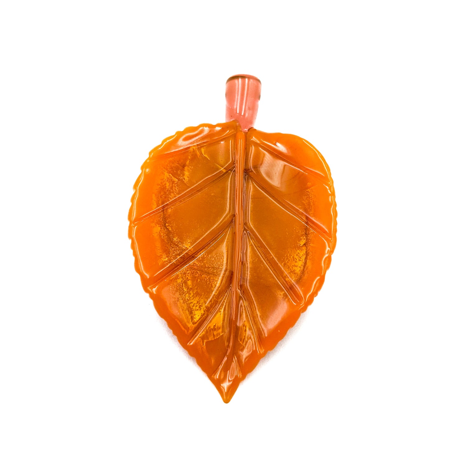 Golden Fumed Sunburst Leaf Pendant